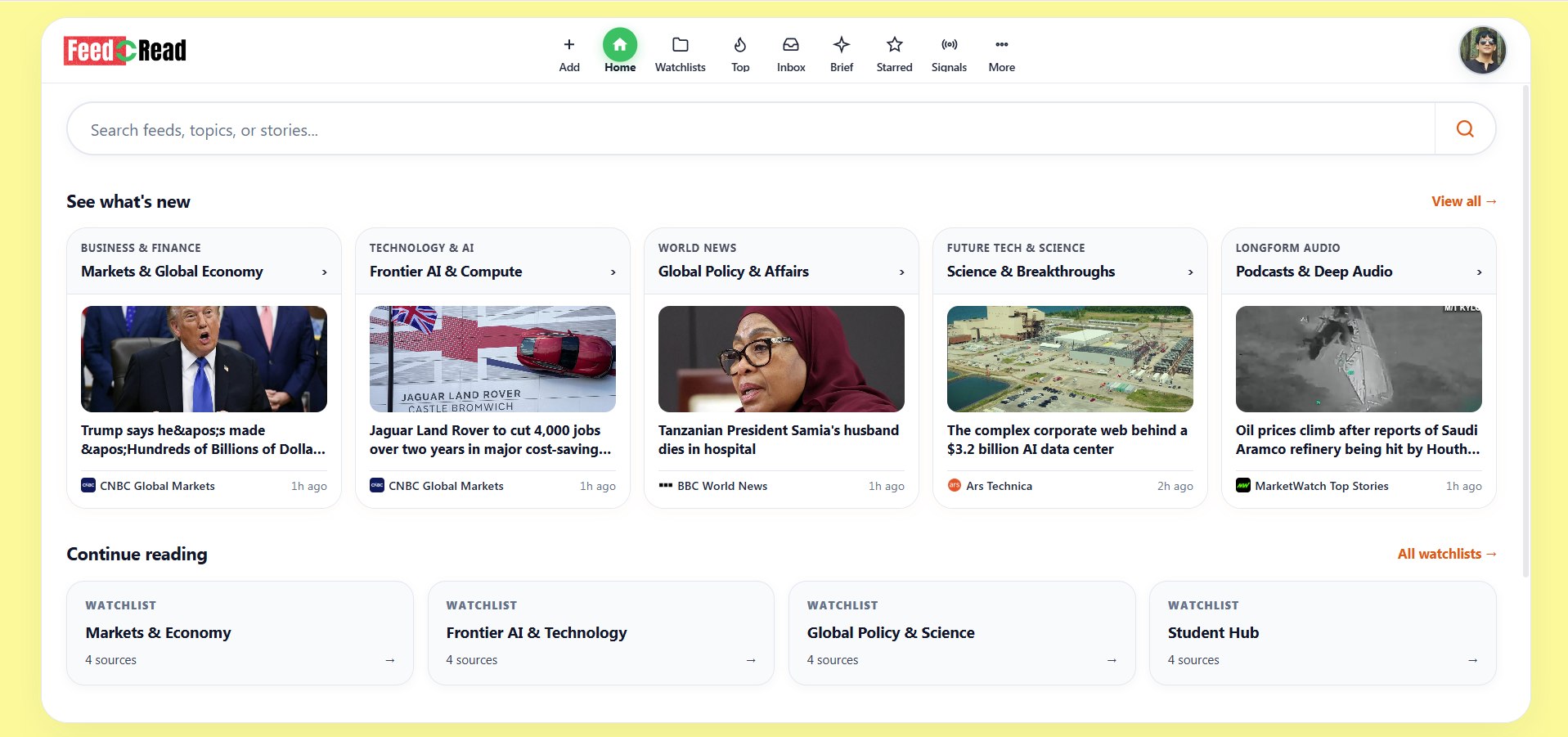 feedOread Dashboard Preview